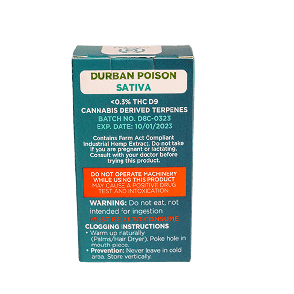 CannaaidShop Delta 8 Cartridges Durban Poison CDT 1000 mg view 1