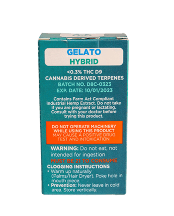 CannaaidShop Delta 8 Cartridges Gelato CDT 1000 mg view 1
