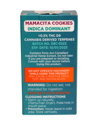 CannaaidShop Delta 8 Cartridges Mamacita CookiesCDT 1000 mg view 5