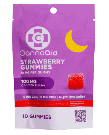 CannaAid CBG+CBN Strawberry Gummies 100 mg