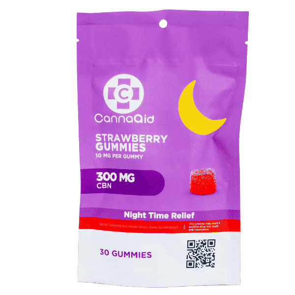 CannaAid CBN Strawberry Night Time Relief Gummies 300 mg