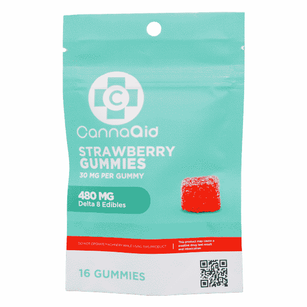 CannaAid Strawberry Gummies Delta 8 Edibles 480MG View 1