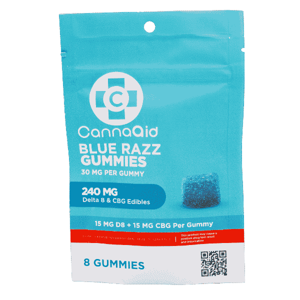 30mg Delta 8+CBG Blue Razz Gummies