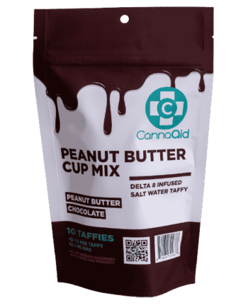 CannaAid Delta 8 Infused Salt Water Taffy Peanut Butter Chocolate 100MG