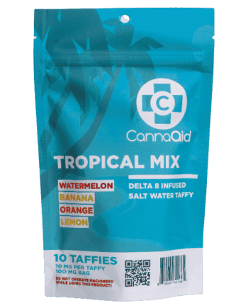 CannaAid Delta 8 Infused Saltwater Taffy Tropical Mix 100MG