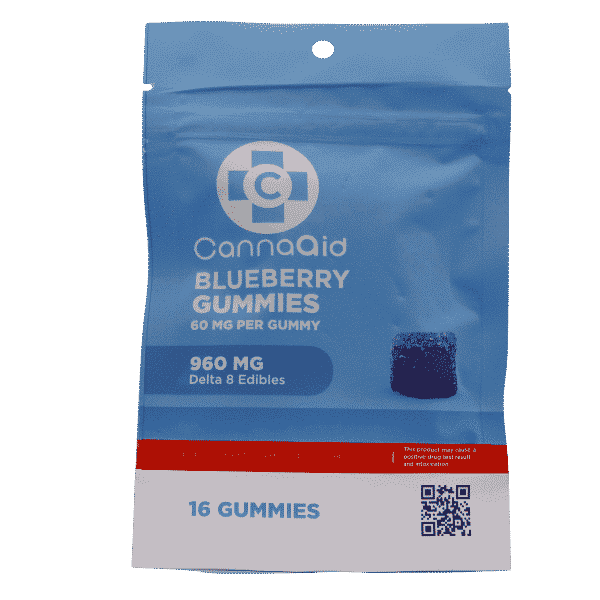 CannaAid Blueberry Gummies Delta 8 Edibles 960MG