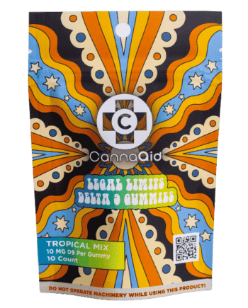 CannaAid Delta 9 Gummies Tropical Mix 10 Count