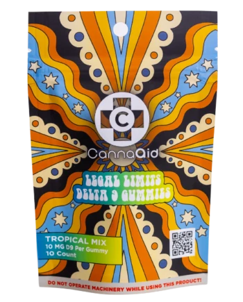 CannaAid Delta 9 Gummies Tropical Mix 10 Count