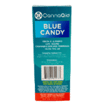 Backside view of Delta 8 Glass Disposable Blue Candy 3 ML