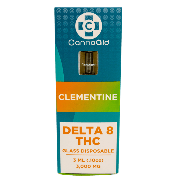 CannaAid Delta 8 THC Glass Disposable Clementine 3 ML