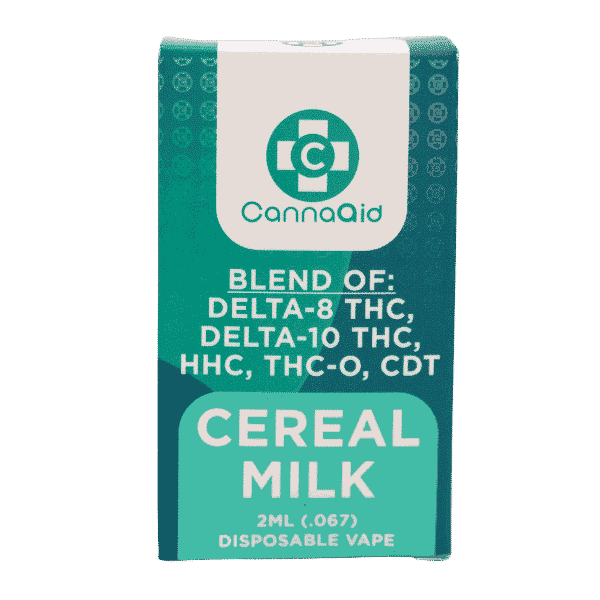 CannaAid Blend of D8+D10+HHC+THCO+CDT Cereal Milk Dispsoable Vape Pen