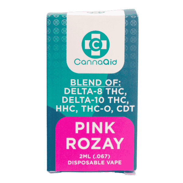 CannaAid Blend of Delta-8 THC, Delta-10 THC, HHC, THC-O, CDT Pink Rozay Dispsoable Vape 2ML