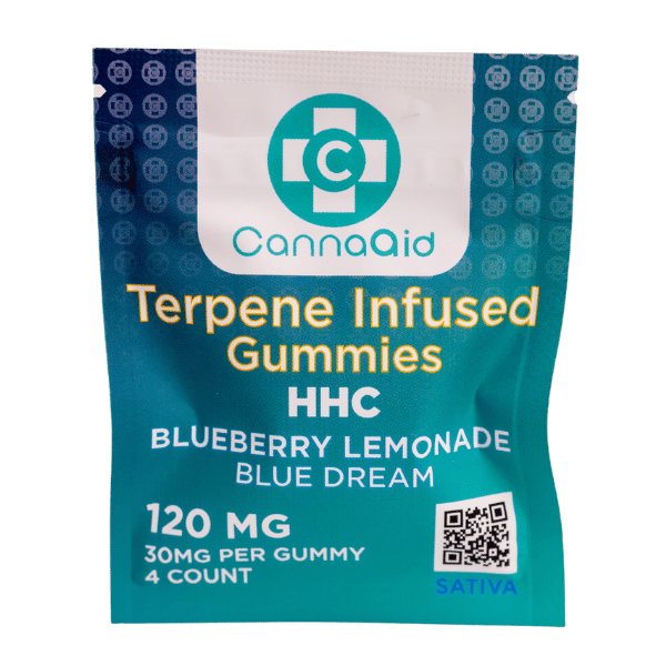 CannaAid HHC Terpene Infused Gummies Blueberry, Lemonade and BlueDream Gummies 120 mg