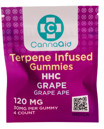 CannaAid HHC Terpene Infused Gummies Grape Ape 120 MG
