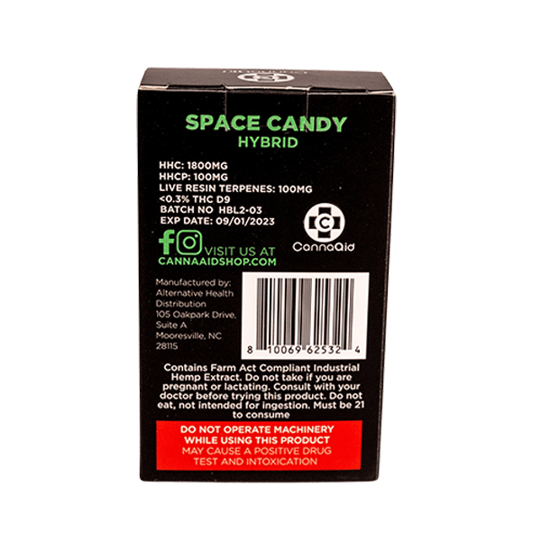 CannaaidShop HHC+HHCP Disposable Space Candy Live Resin Indica 2ml view 2