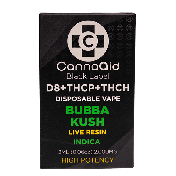 CannaaidShop D8 + THCP + THCH Disposable Vape Black Label Bubba Kush 2ml view 1
