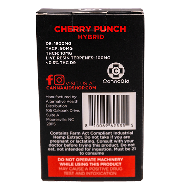CannaaidShop D8 + THCP + THCH Disposable Vape Black Cherry Punch 2ml view 5