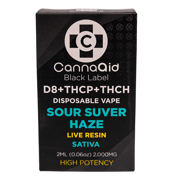 CannaaidShop D8 + THCP + THCH Disposable Vape Sour Suver Haze Live Resin Sativa view 1
