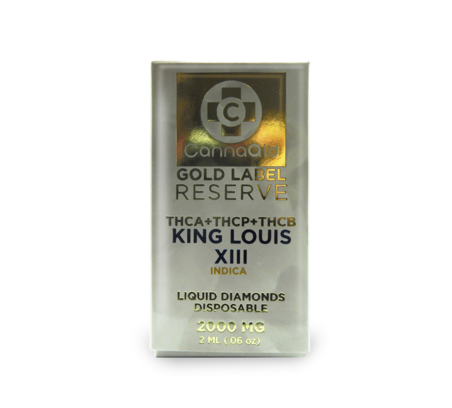 CannaAid THCA + THCP + THCB Disposable Gold Label Reserve King Louis XIII Indica 2000 MG