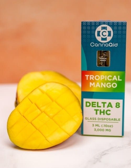 CannaAid Delta 8 THC Glass Disposable Tropical Mango 3 ml