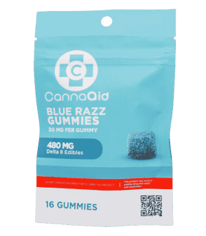 CannaAid Delta 8 Blue Razz Gummies 480 mg