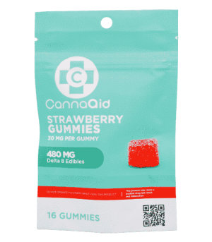 CannaAid Strawberry Gummies Delta 8 Edibles 480MG View 1