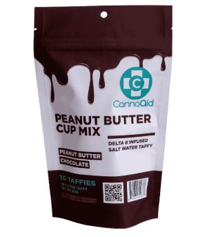 CannaAid Delta 8 Infused Salt Water Taffy Peanut Butter Chocolate 100MG