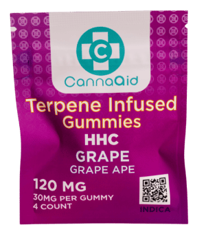 CannaAid HHC Terpene Infused Gummies Grape Ape 120 MG