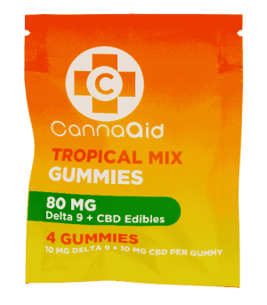 CannaAid Delta 9 + CBD Tropical Mix Gummies 80 mg